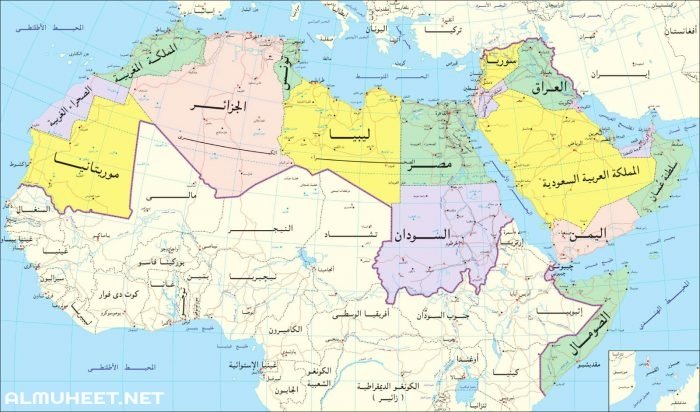 خريطة العالم العربي الجديدة , رسم للدول العربية