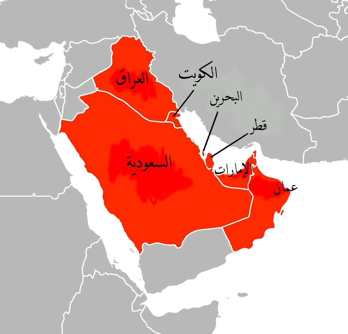 خريطة دول الخليج , دول الخليج العربي