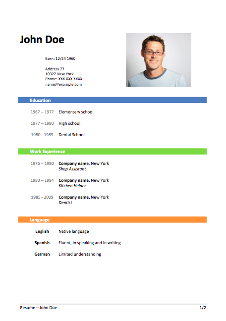 شكل ال cv , اجمل تصميمات الاحترافة للسيرة الذاتية